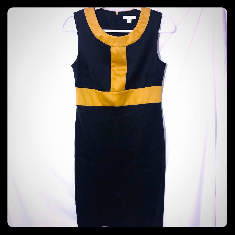 New York & Co black and gold sleeveless dress